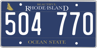 RI license plate 504770