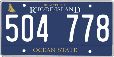 RI license plate 504778