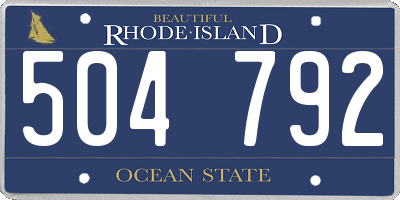RI license plate 504792