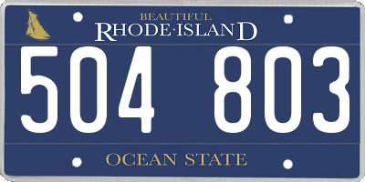 RI license plate 504803