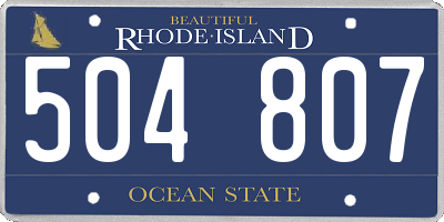 RI license plate 504807