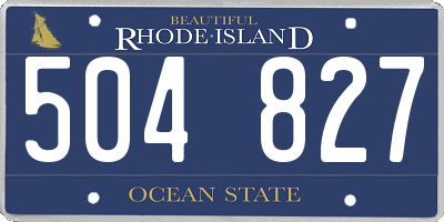 RI license plate 504827
