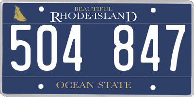 RI license plate 504847