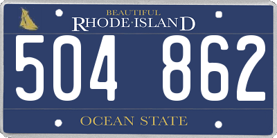 RI license plate 504862