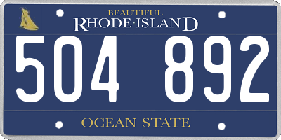 RI license plate 504892