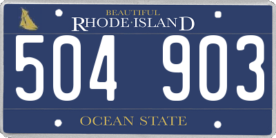 RI license plate 504903