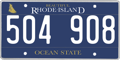 RI license plate 504908