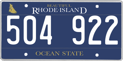 RI license plate 504922
