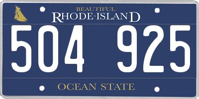 RI license plate 504925