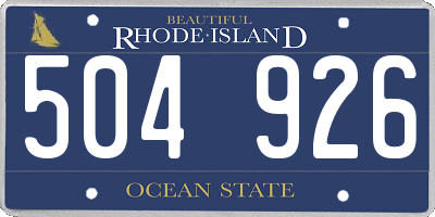 RI license plate 504926
