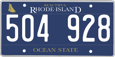 RI license plate 504928