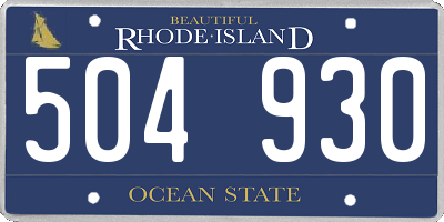 RI license plate 504930