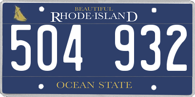RI license plate 504932