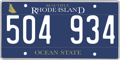RI license plate 504934