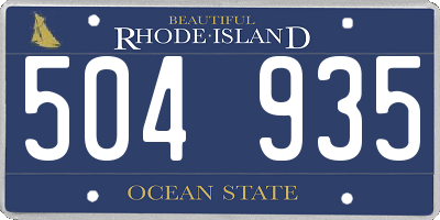 RI license plate 504935