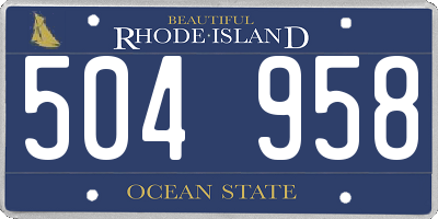 RI license plate 504958
