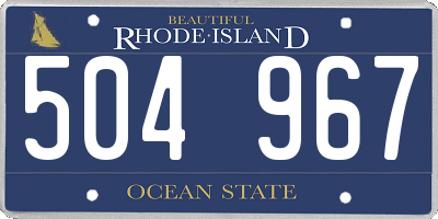 RI license plate 504967