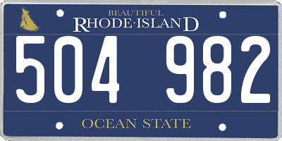 RI license plate 504982