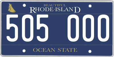 RI license plate 505000