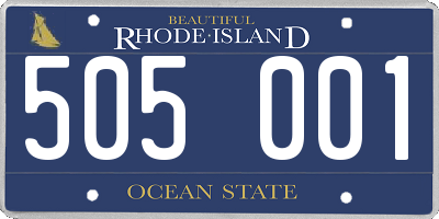 RI license plate 505001