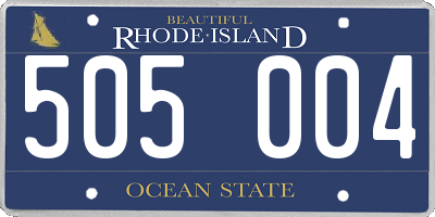 RI license plate 505004