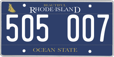 RI license plate 505007