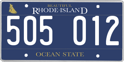 RI license plate 505012
