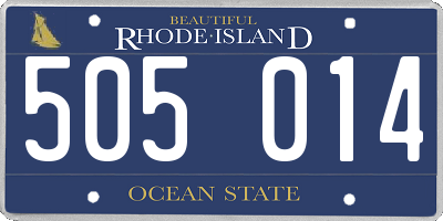 RI license plate 505014