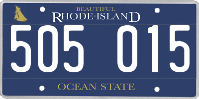 RI license plate 505015