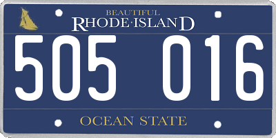 RI license plate 505016