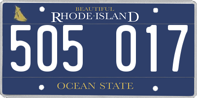 RI license plate 505017