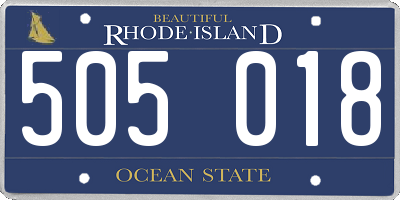 RI license plate 505018