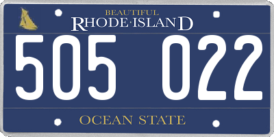 RI license plate 505022