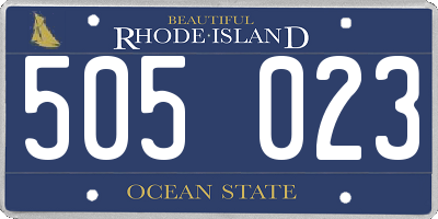 RI license plate 505023