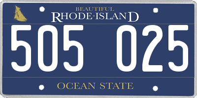 RI license plate 505025