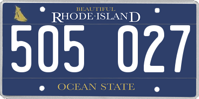 RI license plate 505027