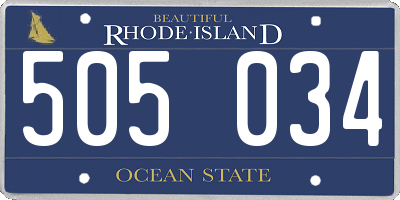 RI license plate 505034