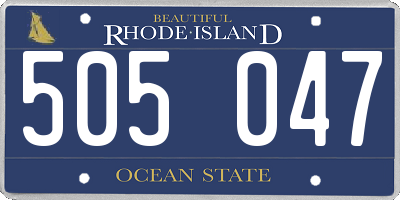 RI license plate 505047