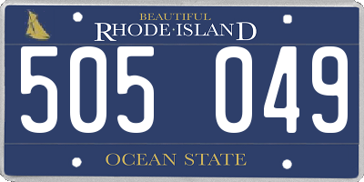 RI license plate 505049