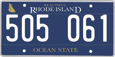 RI license plate 505061