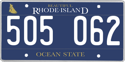 RI license plate 505062
