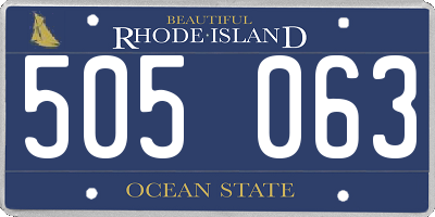 RI license plate 505063