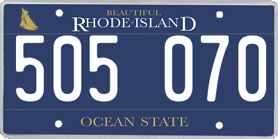 RI license plate 505070