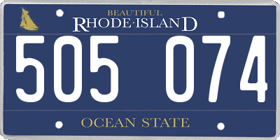 RI license plate 505074