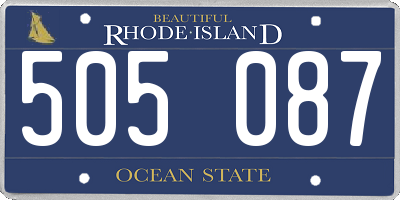 RI license plate 505087