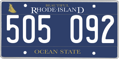 RI license plate 505092