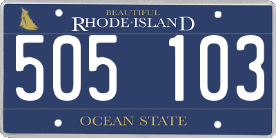 RI license plate 505103