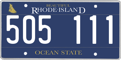RI license plate 505111