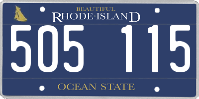 RI license plate 505115
