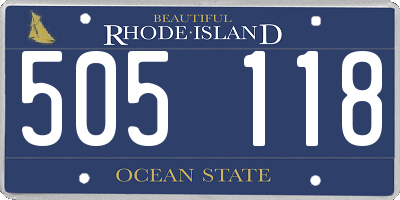 RI license plate 505118